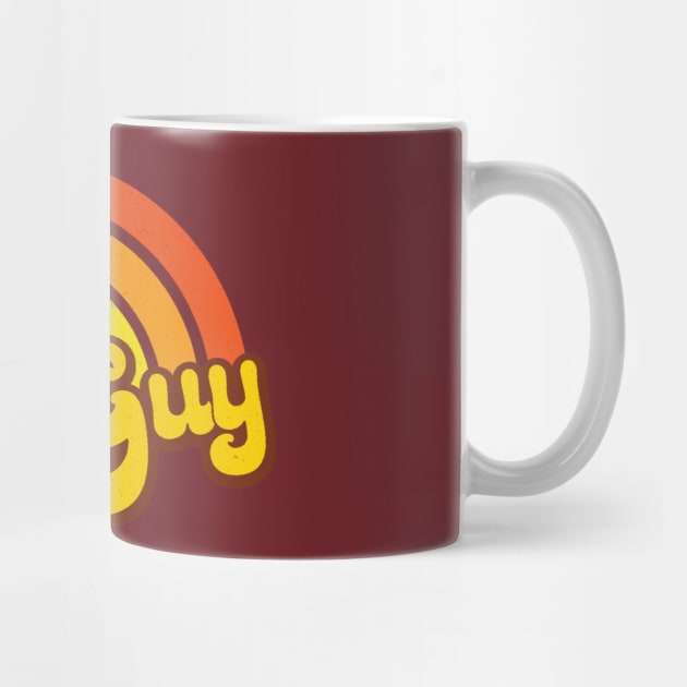 Vegan Guy Retro Rainbow Orange by Jitterfly